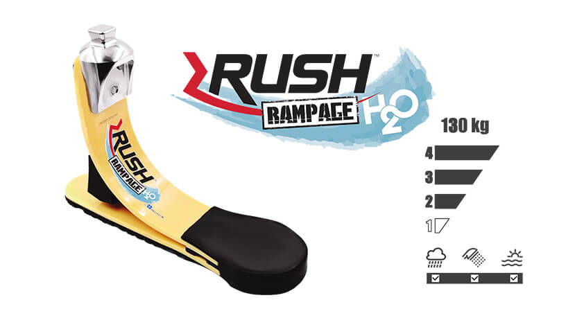 <b>ガラス繊維強化樹脂製足部</b><br>RUSH RAMPAGE H2O